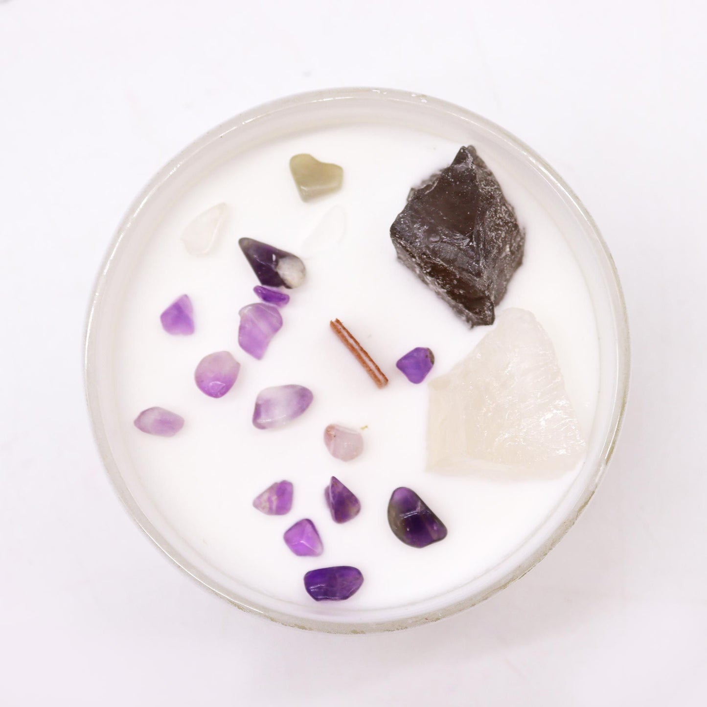 Crown Chakra Crystal Candle – Celestite & Selenite | Ocean Breeze
