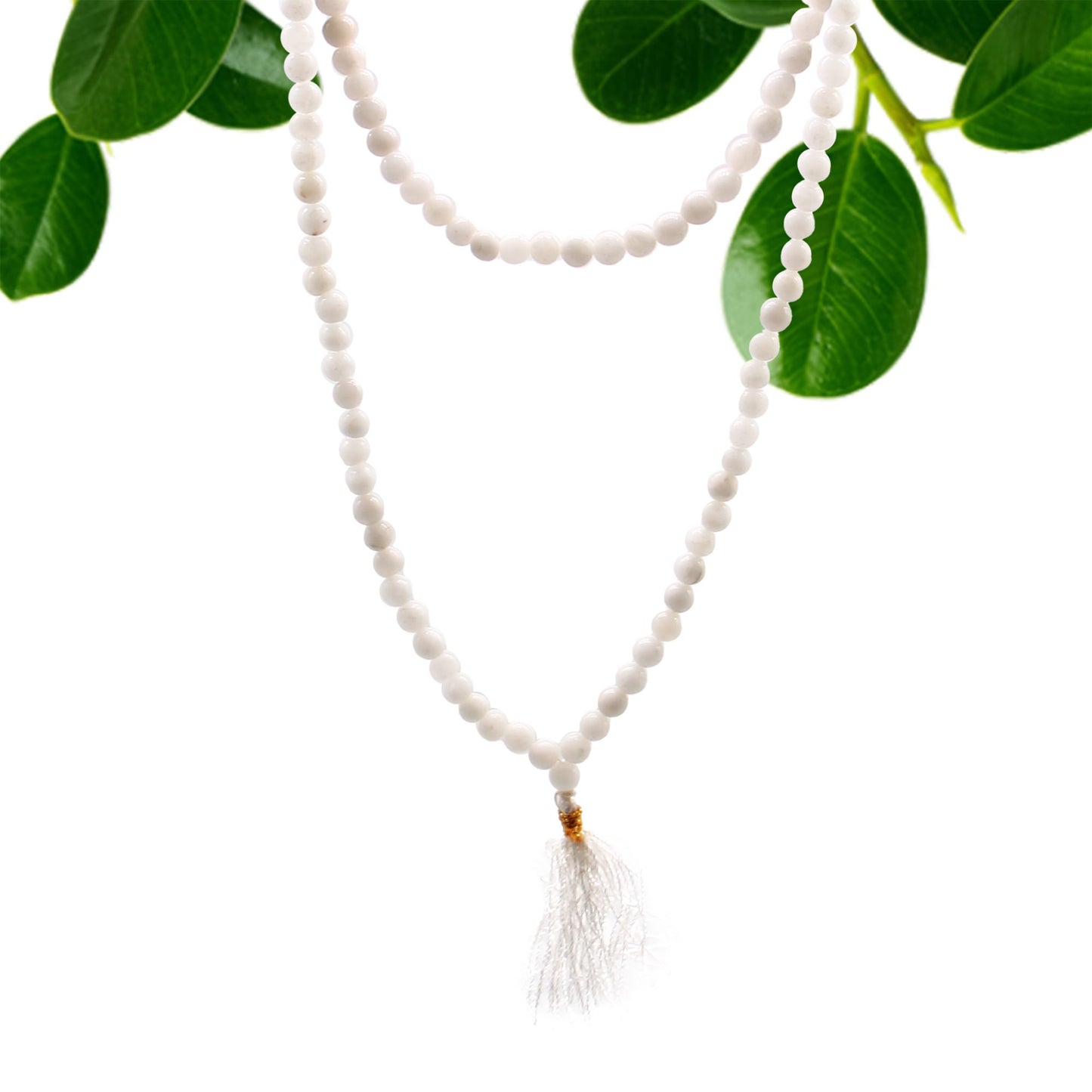 Bead Mala – White Quartz | 108 Beads for Clarity & Spiritual Growth