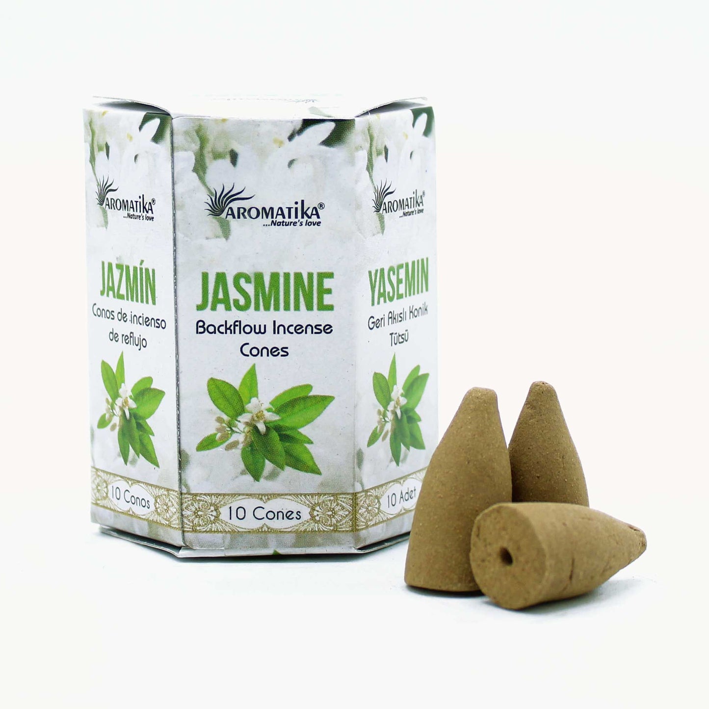 Jasmin-Räucherkegel mit Rückfluss – Aromatika | 10 Kegel