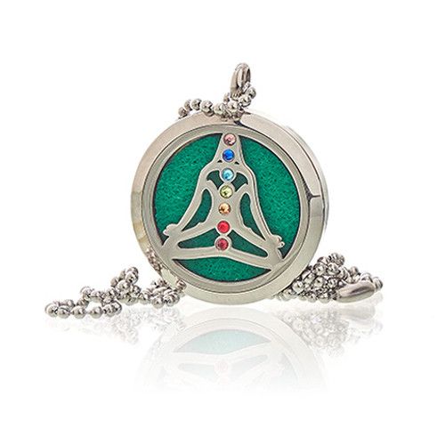 Aromatherapy Diffuser Necklace – Yoga Chakra Design | 30mm