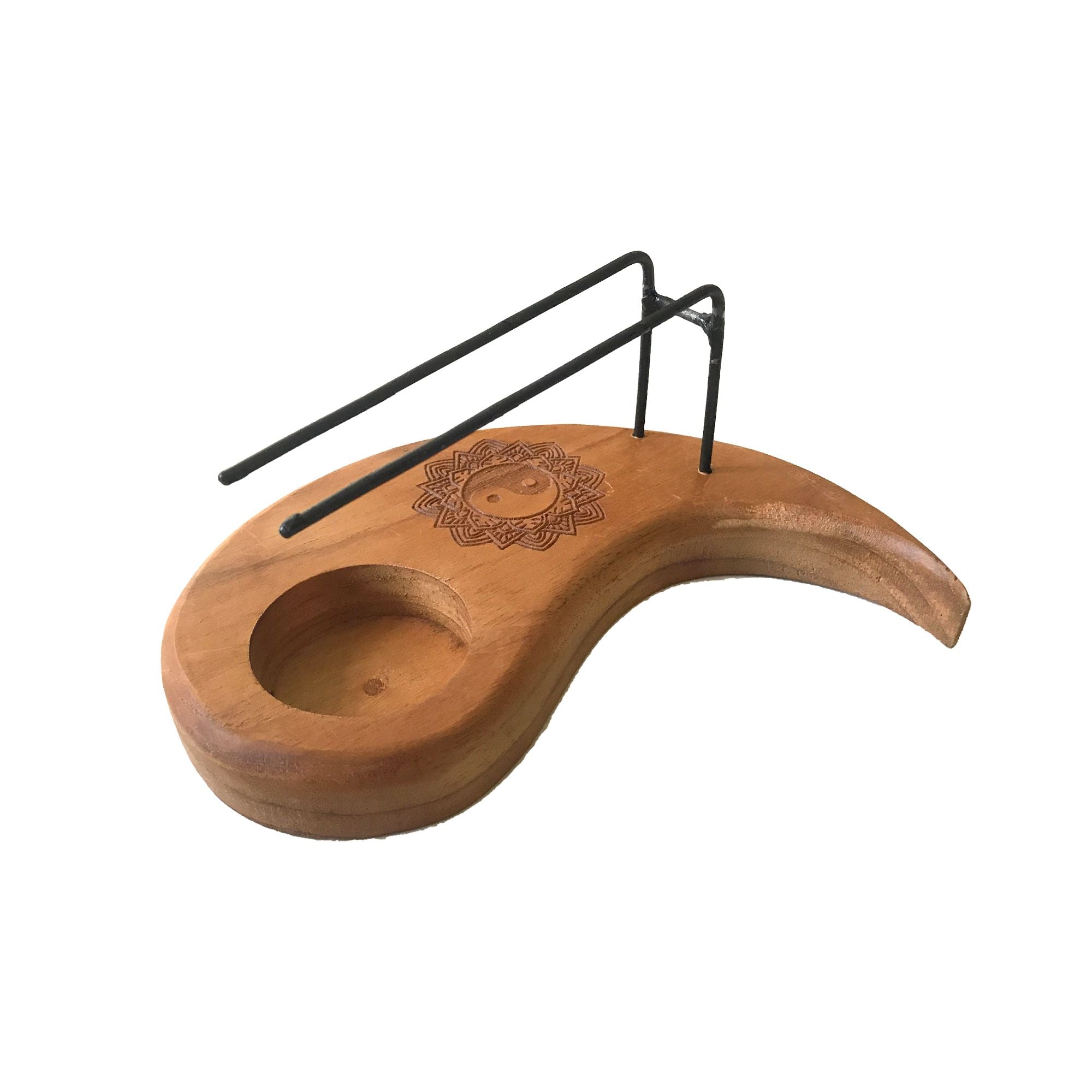 Palo Santo Incense Holder – Teak Wood Yin & Yang Design
