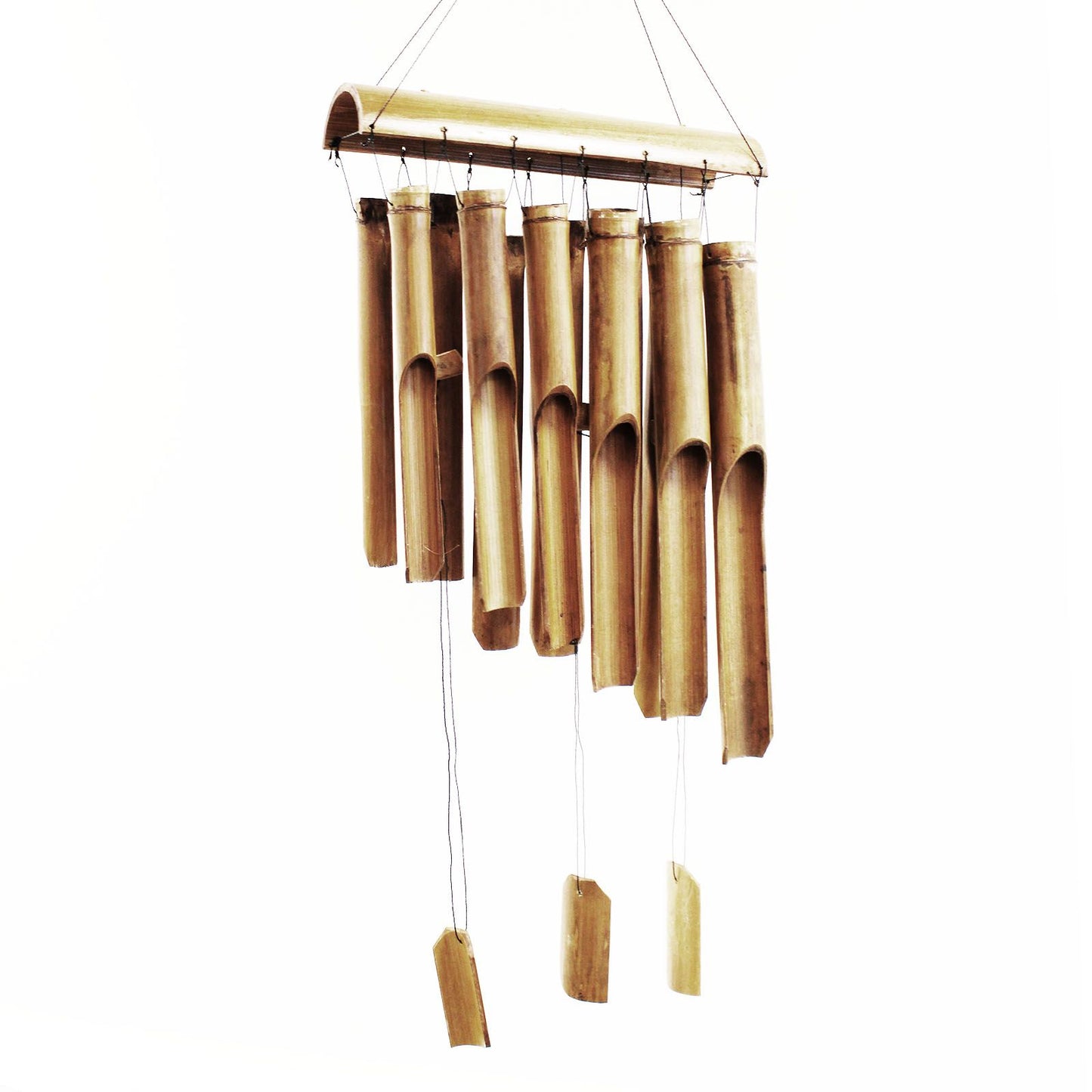 Handmade Bamboo Wind Chime – 12 Tubes | Natural Finish