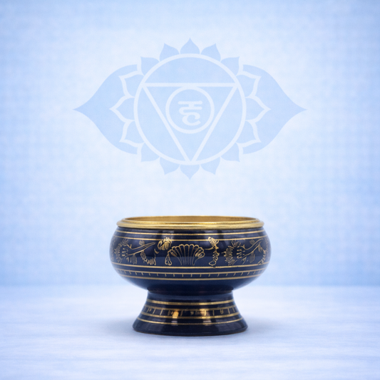 Hohes Chakra-Räuchergefäß mit Holzkohle - Hals