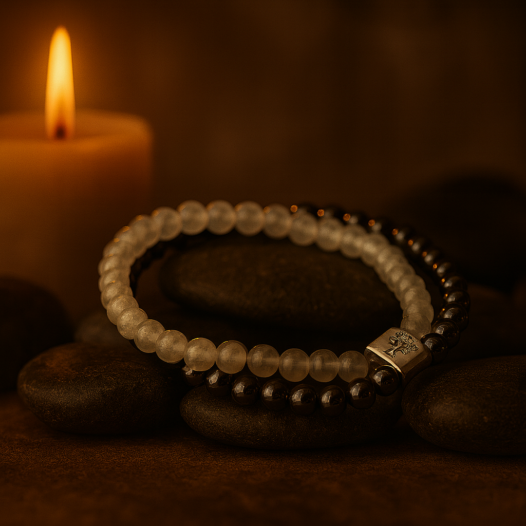 Magnetisches Bergquarz-Armband – Naturstein-Design