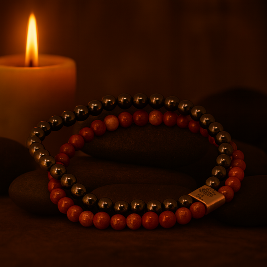 Magnetisches Redstone-Armband – Design aus Naturstein