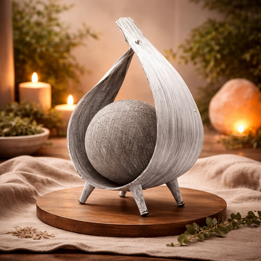 Natürliche Kokosnusslampe - Grauwasch-Ummantelung