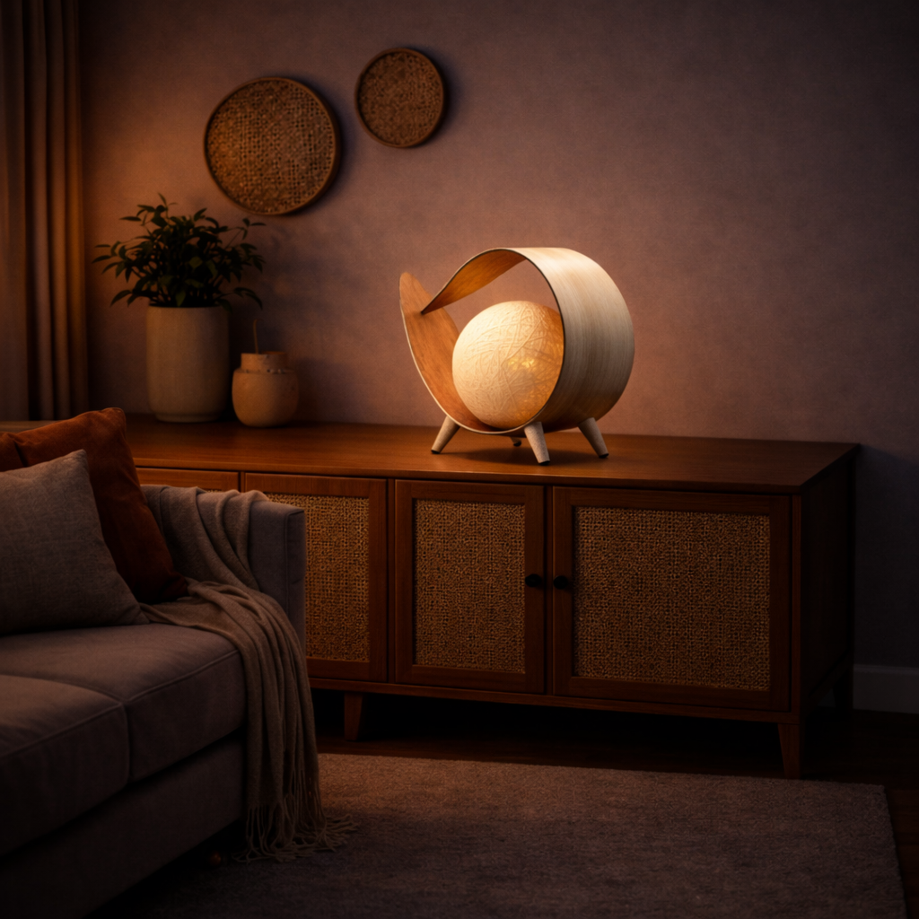 Natürliche Kokosnusslampe – Natürliche Schlaufe