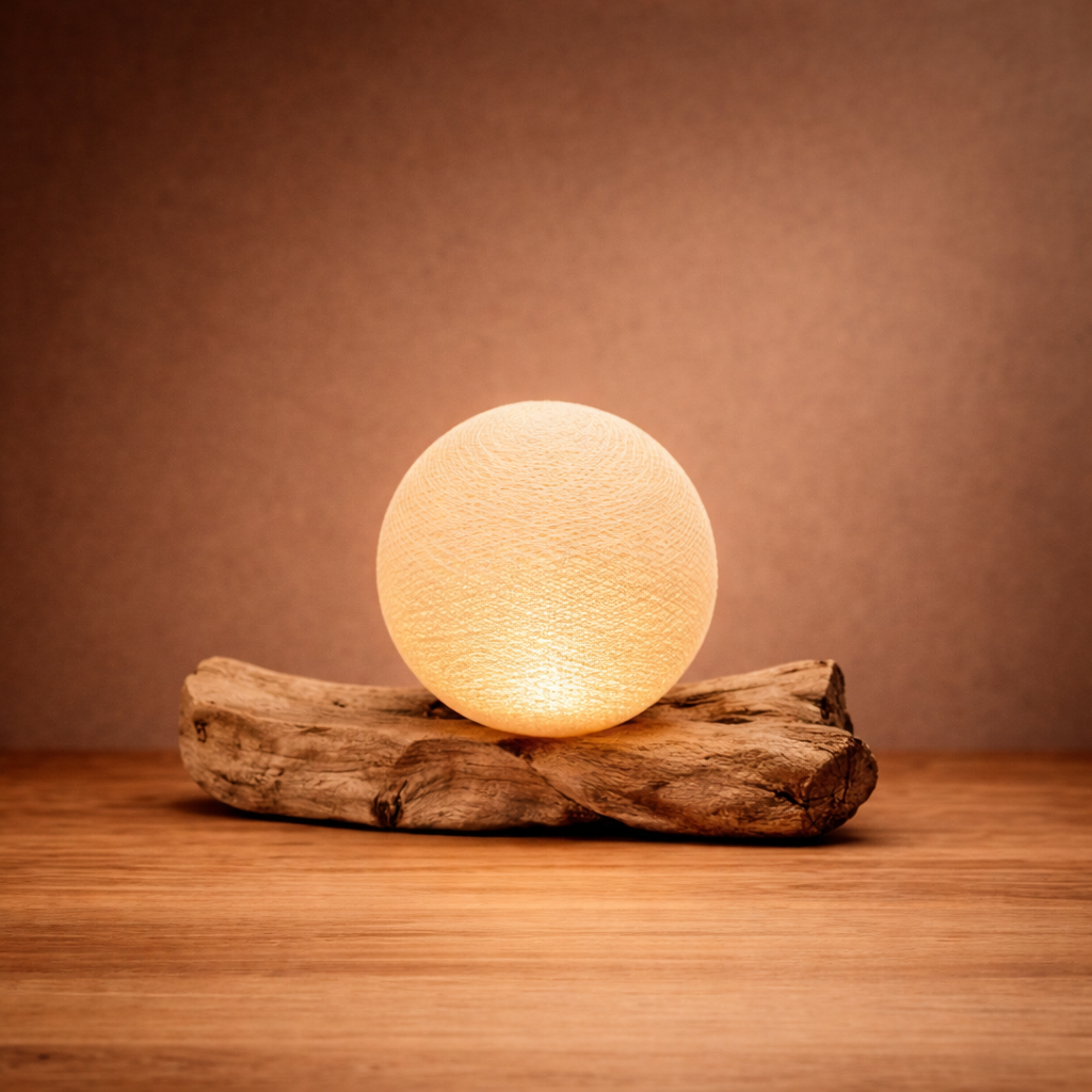 DriftGlow Lampenschirm aus Baumwollgewebe in Creme