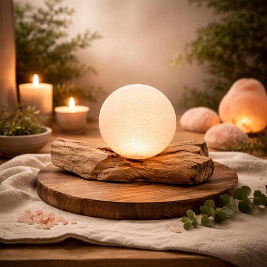 DriftGlow Lampe Baumwoll-Luna-Elfenbein-Lampenschirm