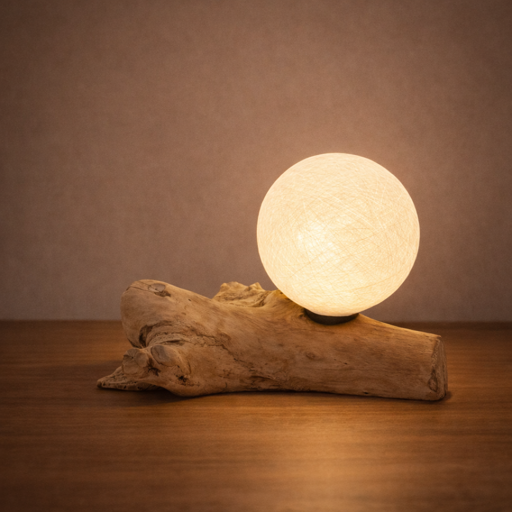 DriftGlow Lampe Baumwoll-Luna-Elfenbein-Lampenschirm