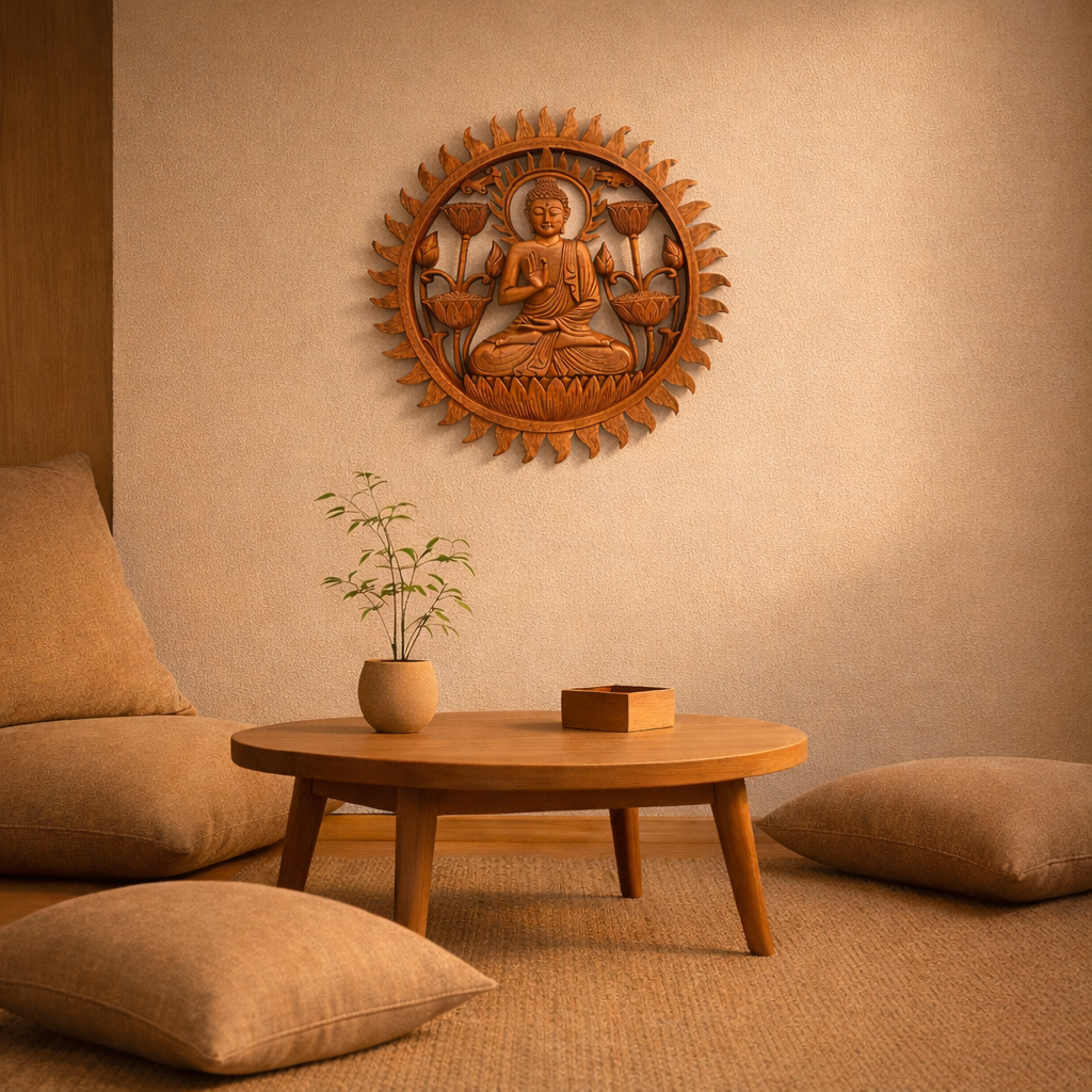 Buddha- und Lotus-Panel