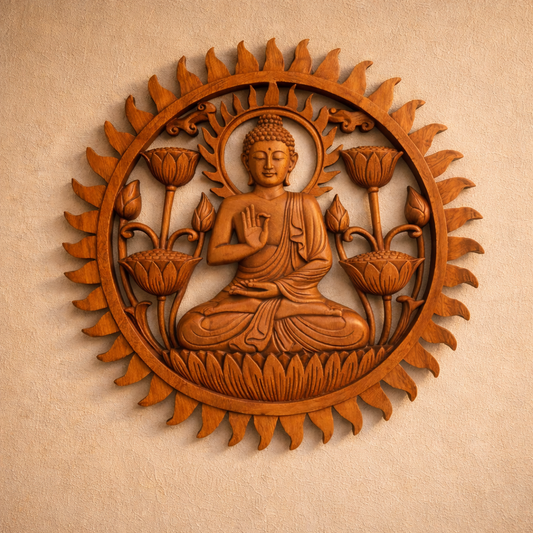 Buddha- und Lotus-Panel