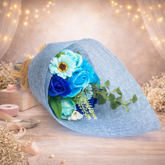 Stehender Seifenblumenstrauß – Blau