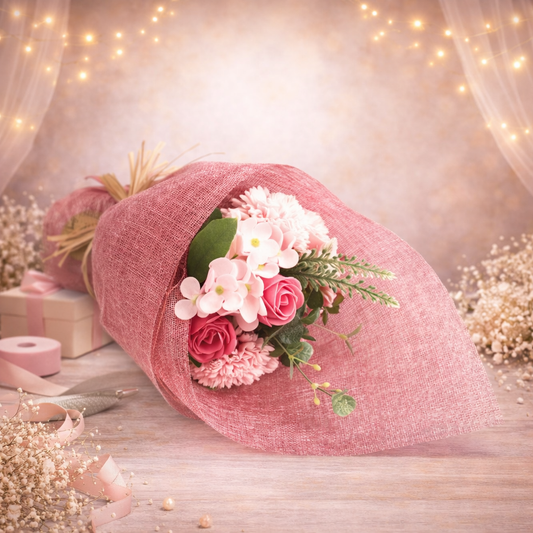 Stehender Seifenblumenstrauß – Rosa