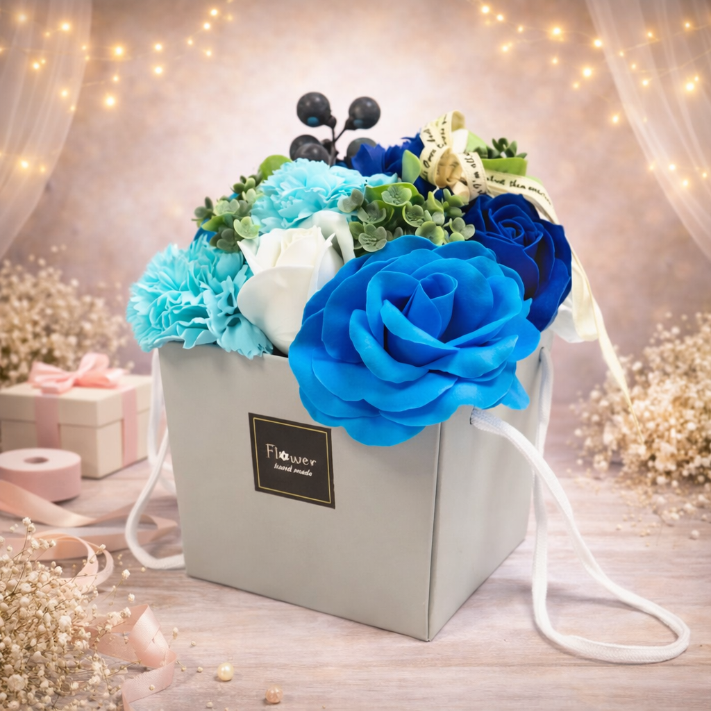 Soap Flower Bouqet - Blue Wedding