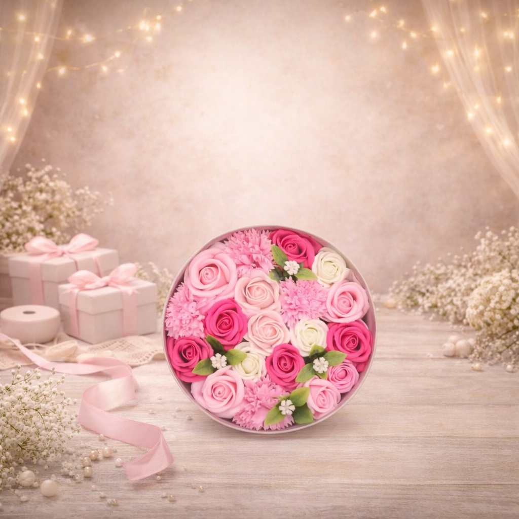 Runde Schachtel - Rosa