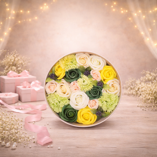 Runde Schachtel – Gelb &amp; Grün