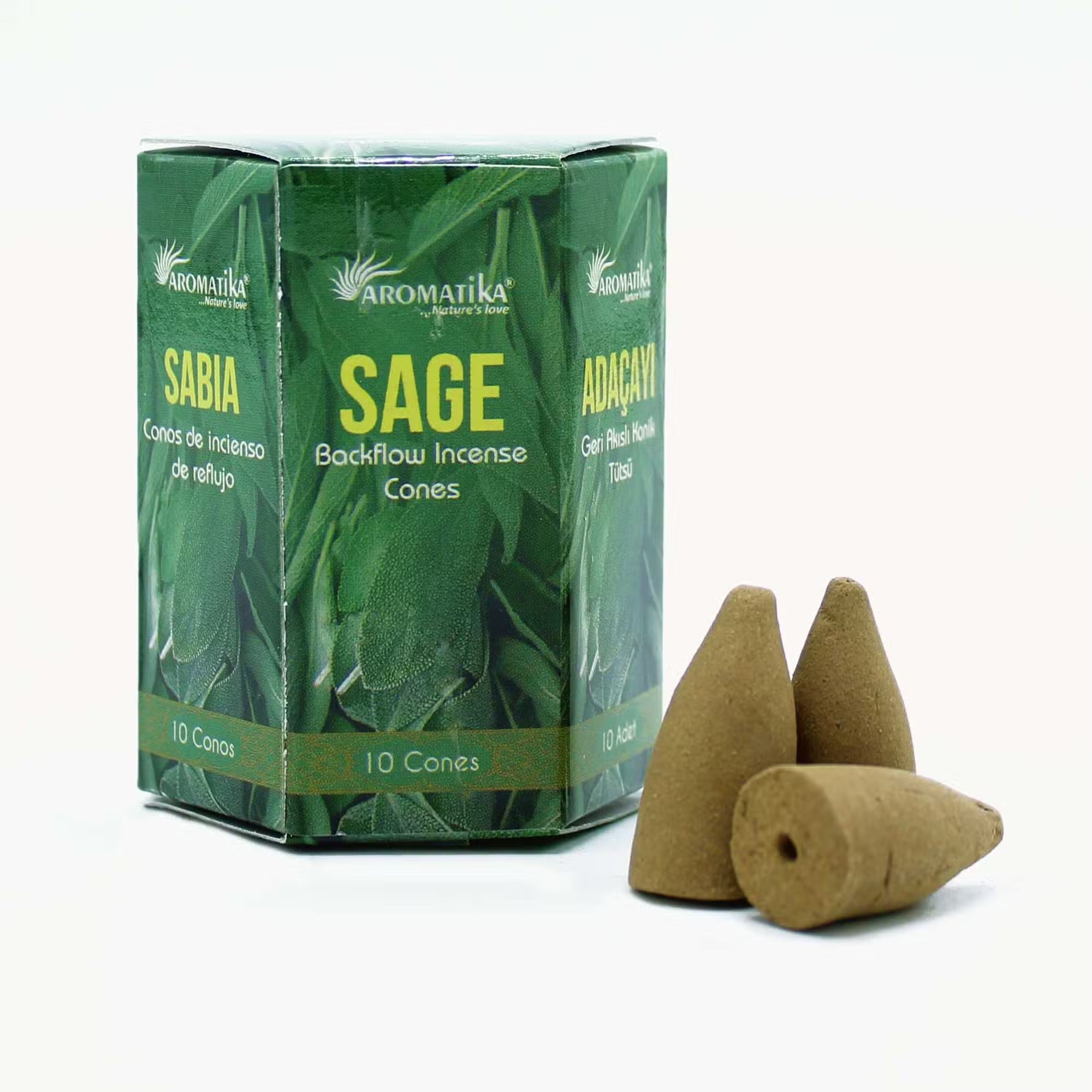 Sage Backflow Incense Cones – Aromatika | 10 Cones