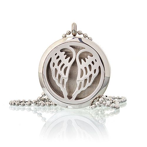 Aromatherapy Diffuser Necklace – Angel Wings Design | 30mm