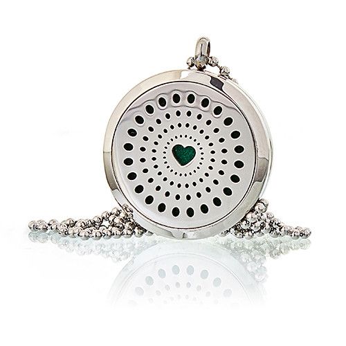 Aromatherapy Diffuser Necklace – Diamonds Heart Design | 30mm