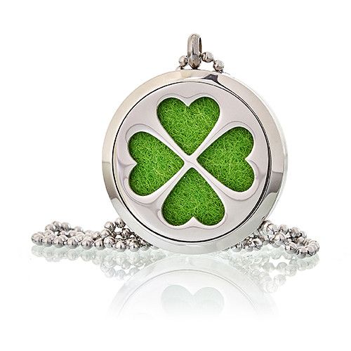 Aromatherapy Diffuser Necklace – Four Leaf Clover Design | 30mm