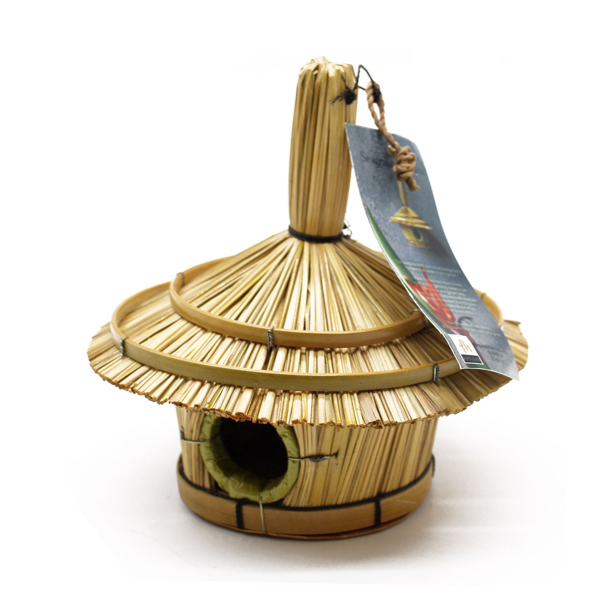 Handmade Seagrass Bird House – Round | 17x17 cm