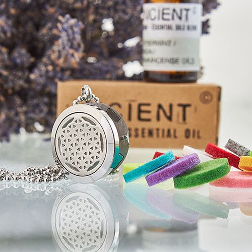 Aromatherapy Diffuser Necklace – Flower of Life Design | 25mm