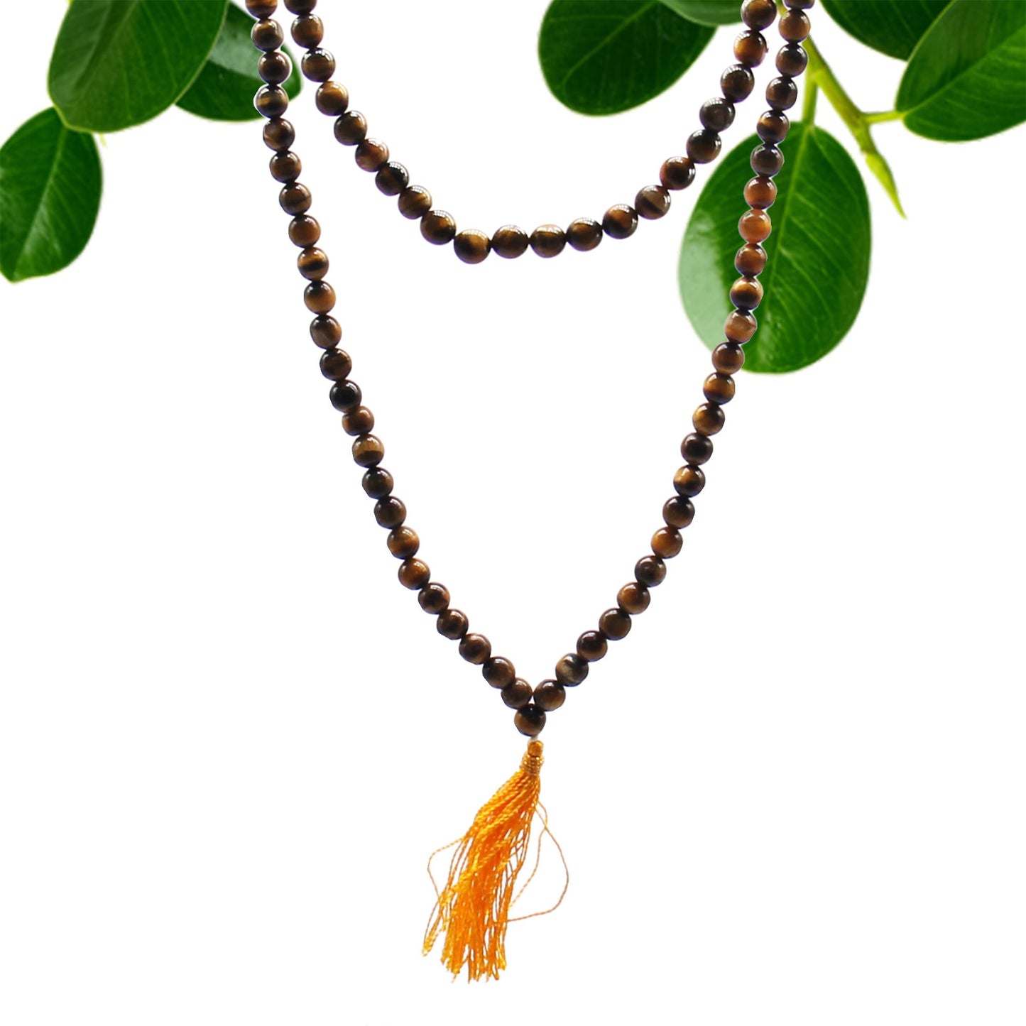 Tiger’s Eye Mala Necklace – 108 Beads | Courage & Balance
