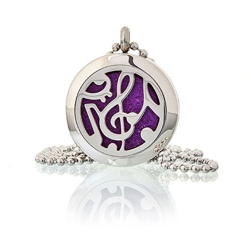 Aromatherapy Diffuser Necklace – Music Notes Design | 25mm