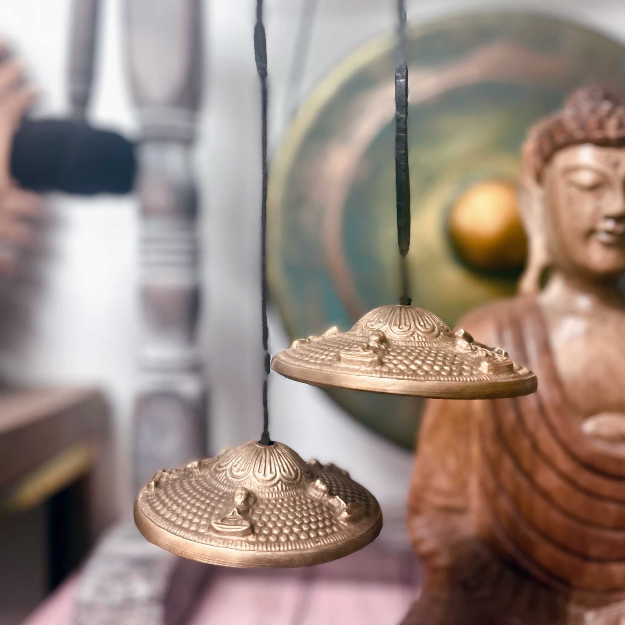 Tibetan Tingsha Bell – Five Buddha Symbol | 9.5 cm | Harmony & Clarity