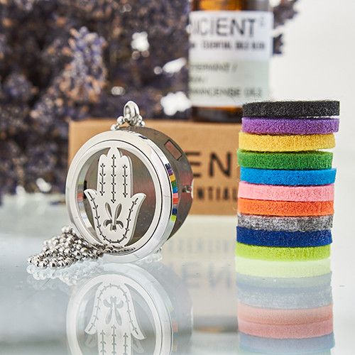 Aromatherapie-Diffusor-Halskette – Design „Hand der Fatima“ | 30 mm