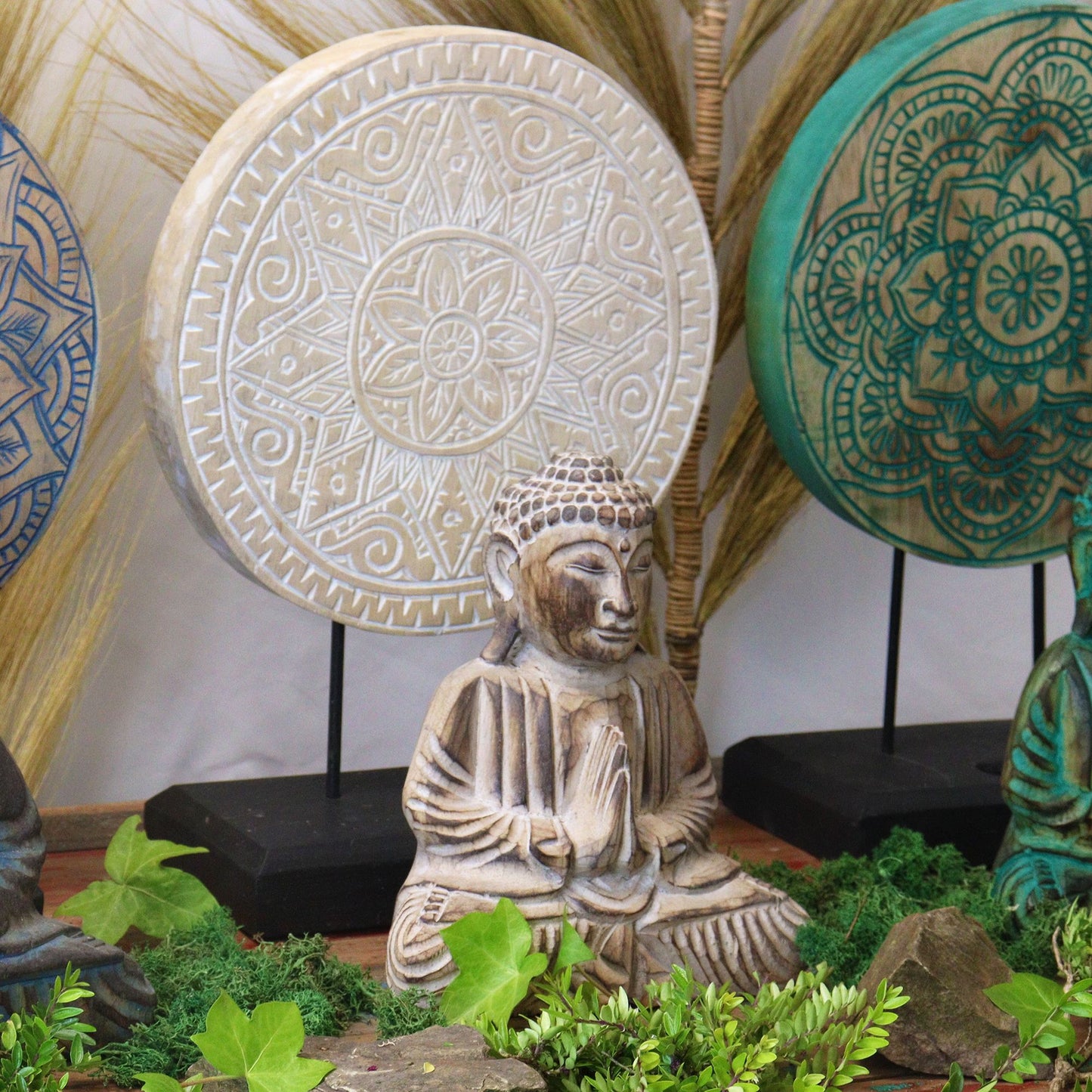 Buddha Feng Shui Set – Handgefertigtes Mandala-Bild aus Bali