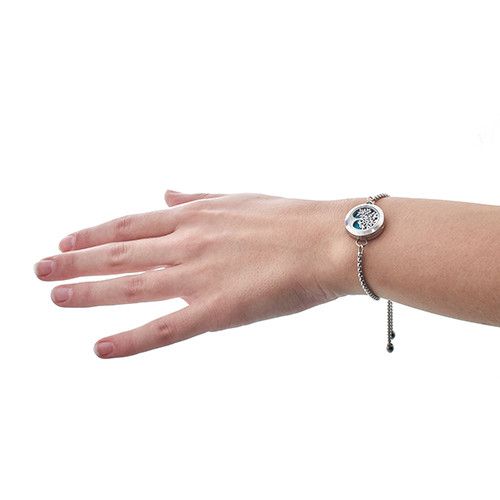 Aromatherapie-Armband – Katzen- und Blumenmotiv | 20 mm