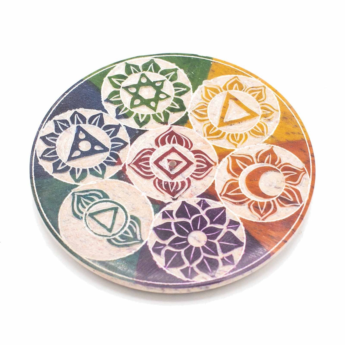 Soapstone Incense Holders – Seven Chakra Disc