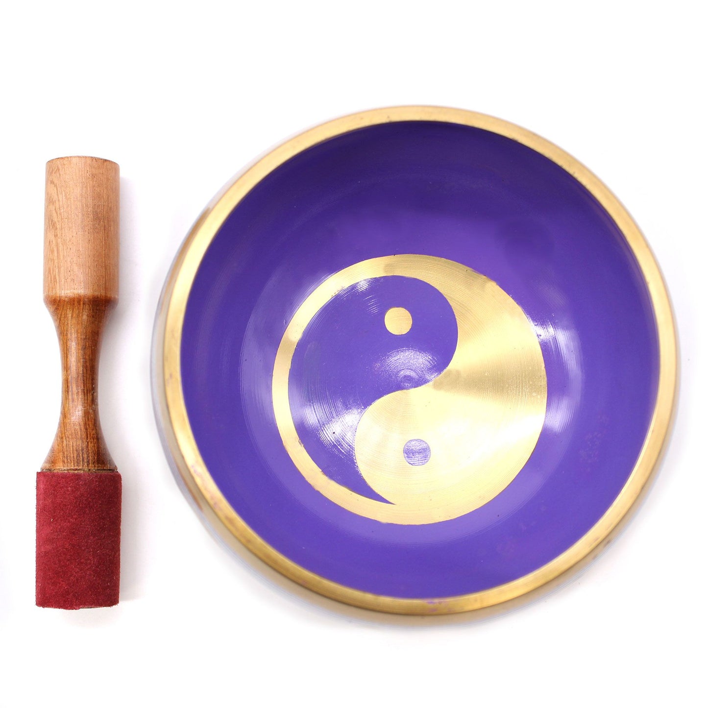 Yin & Yang Singing Bowl Set- White/Purple