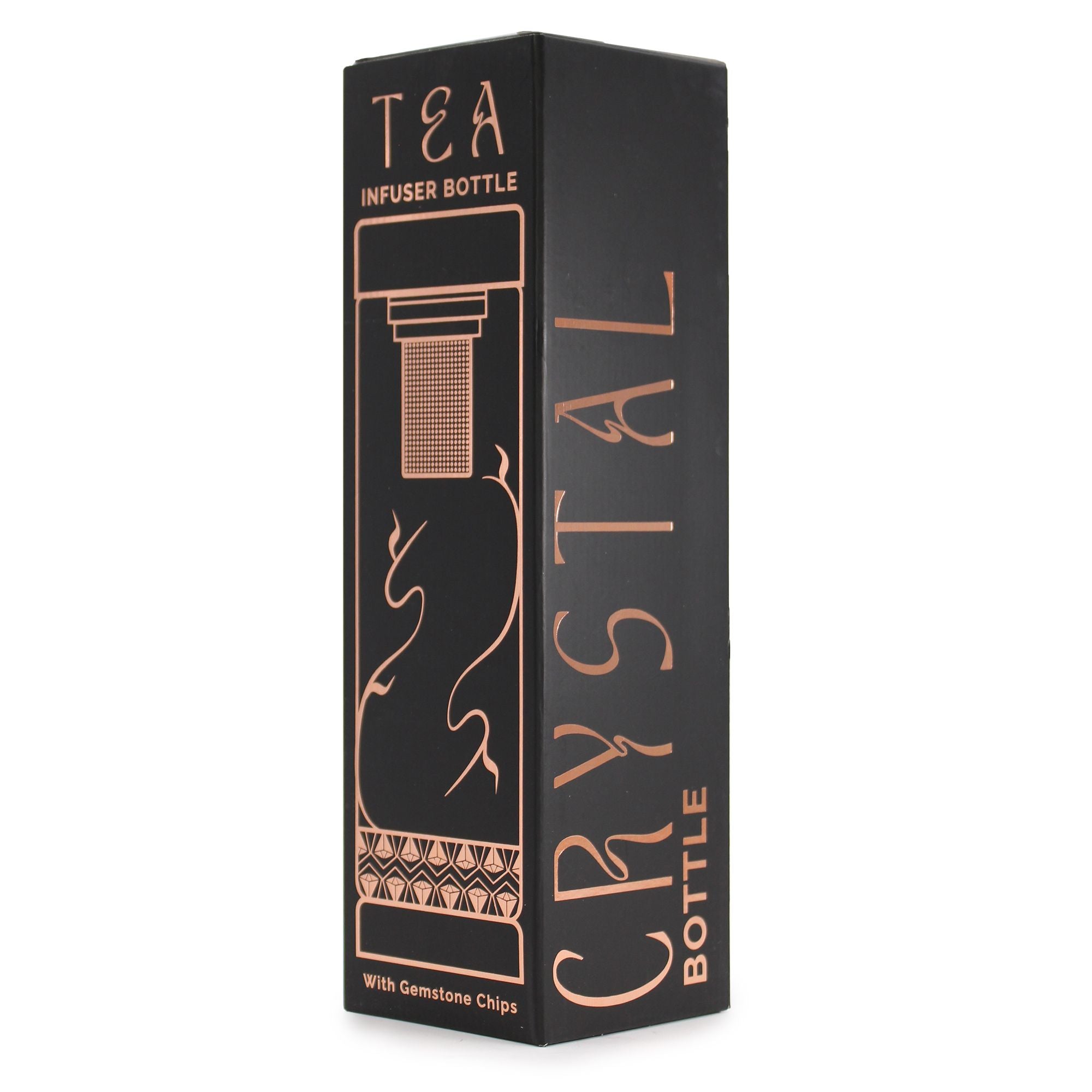 Crystal Glass Tea Infuser Bottle – Rose Quartz | 500 ml