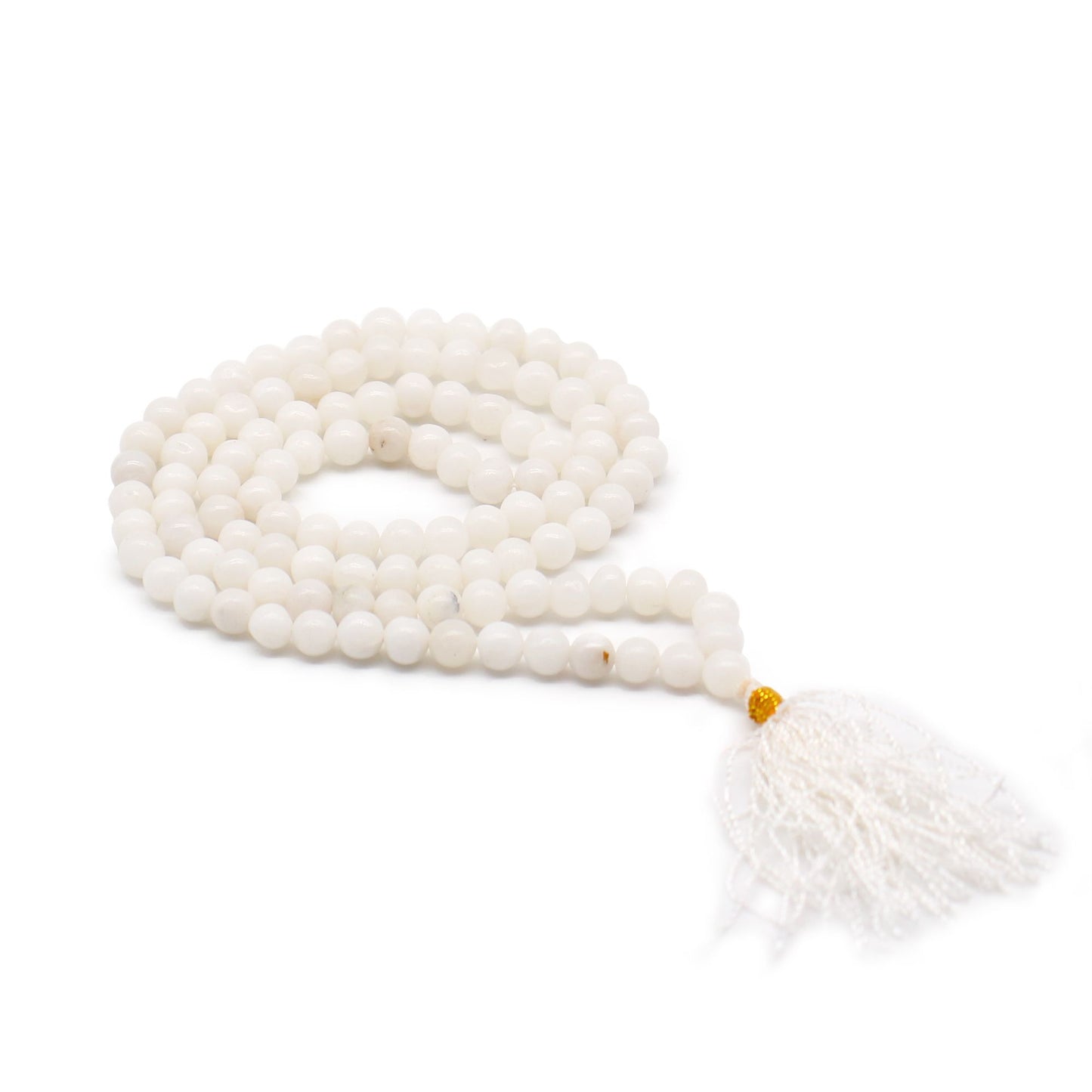 Bead Mala – White Quartz | 108 Beads for Clarity & Spiritual Growth