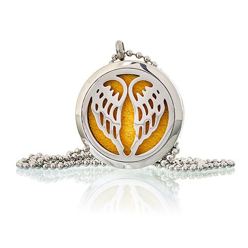 Aromatherapy Diffuser Necklace – Angel Wings Design | 30mm