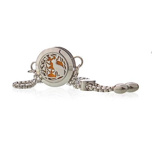 Aromatherapy Bracelet – Cat & Flowers Design | 20mm