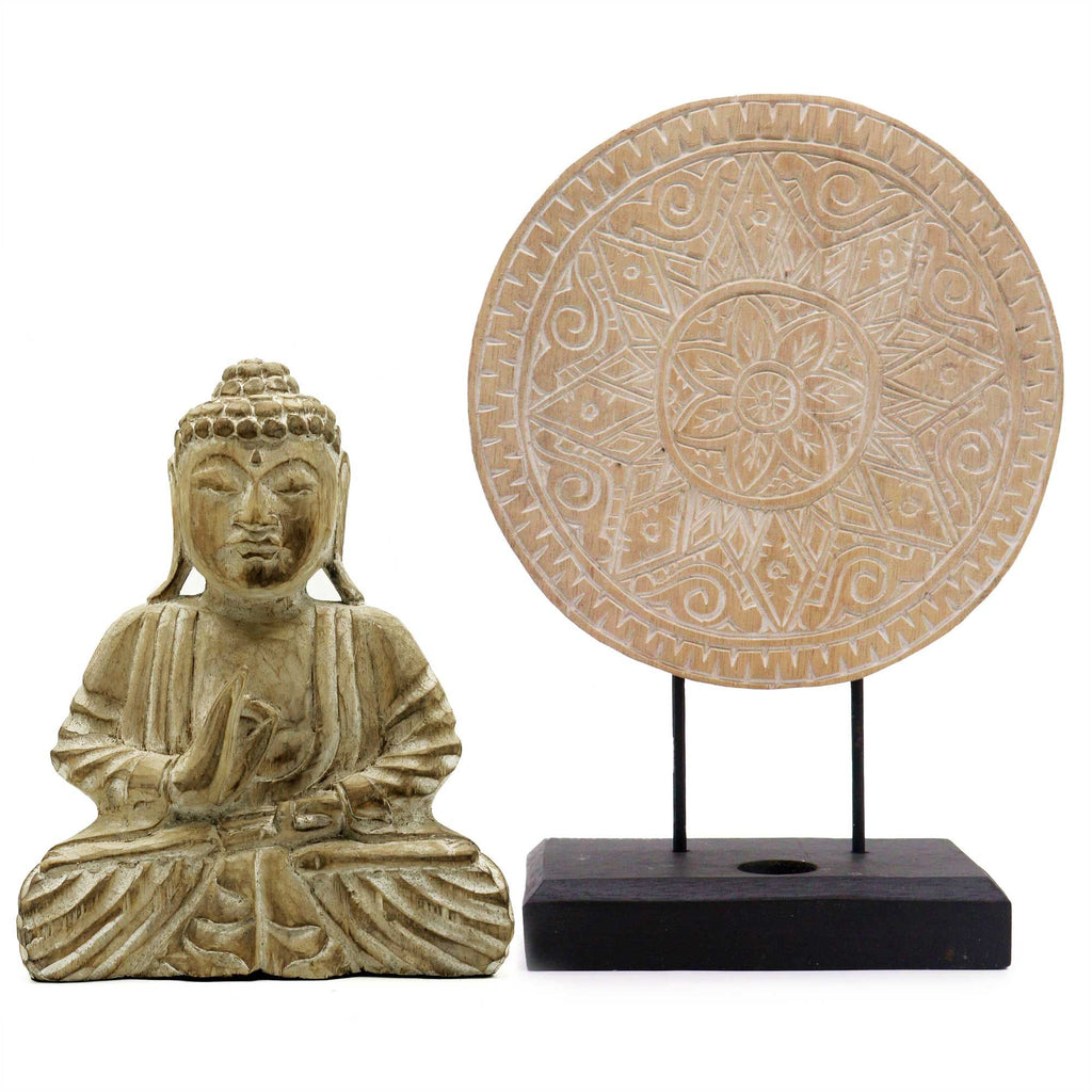 Boeddha Feng Shui Set – Handgemaakt Mandala Beeld uit Bali