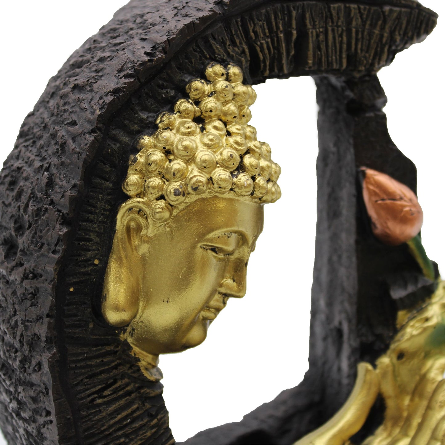 Tischbrunnen – Goldener Buddha &amp; Lotus (30 cm)