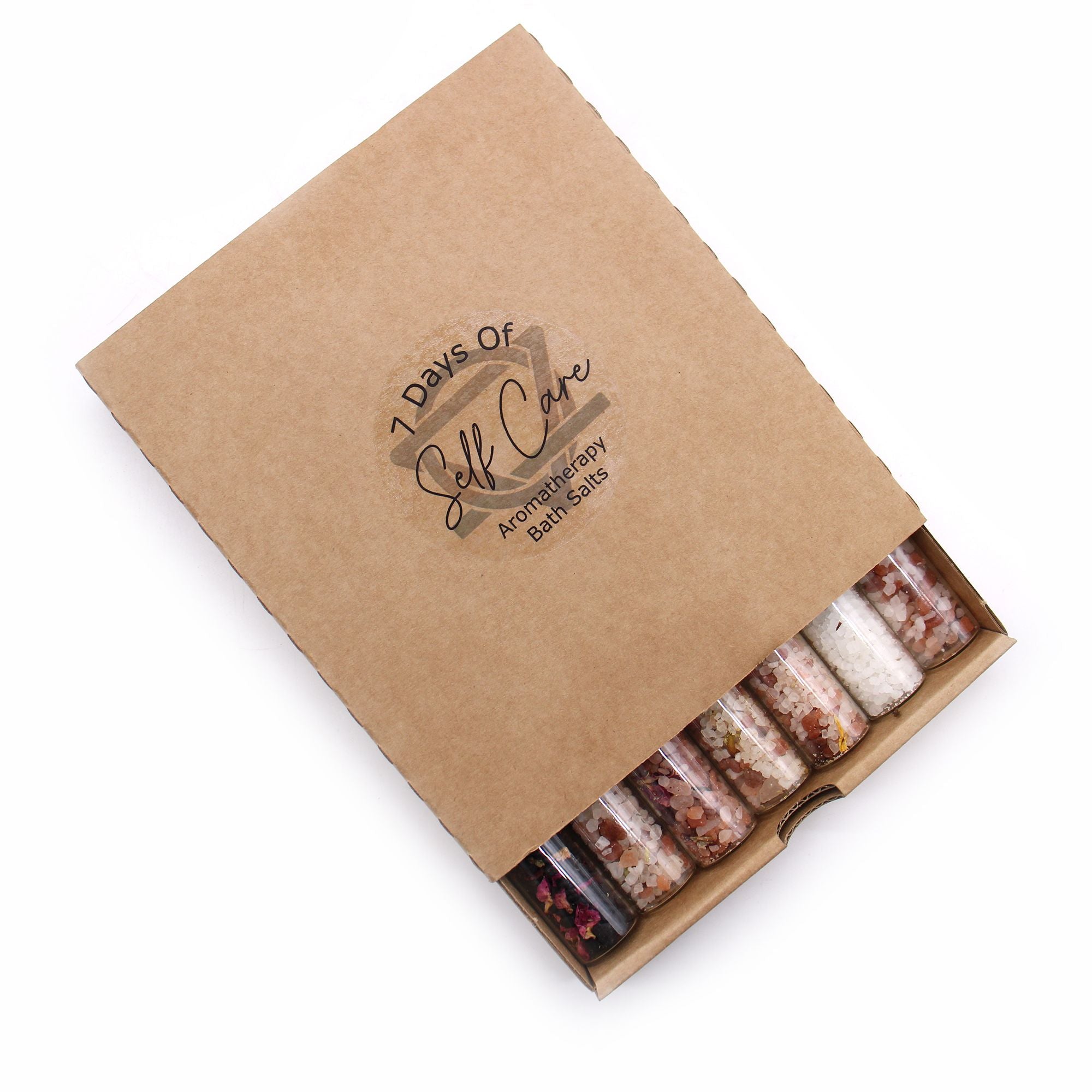 Luxury Bath Salts Set – 7 Glass Tubes | Relaxation, Energy & Balance