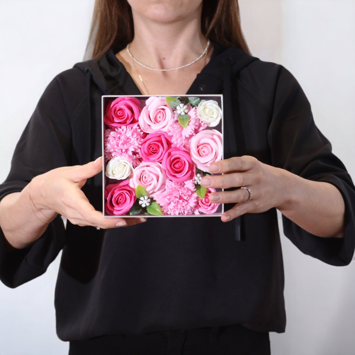 Quadratische Schachtel – Rosa