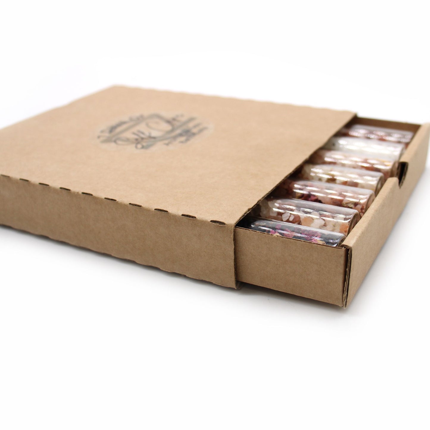 Luxury Bath Salts Set – 7 Glass Tubes | Relaxation, Energy & Balance