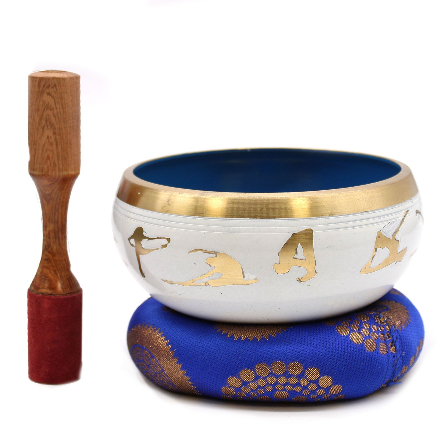 Yoga Moves Singing Bowl Set- White/Blue