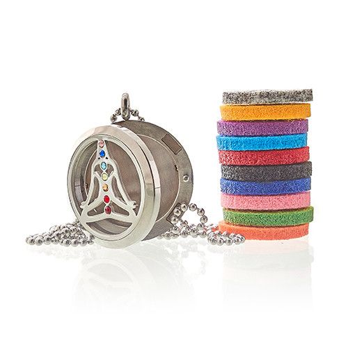Aromatherapy Diffuser Necklace – Yoga Chakra Design | 30mm