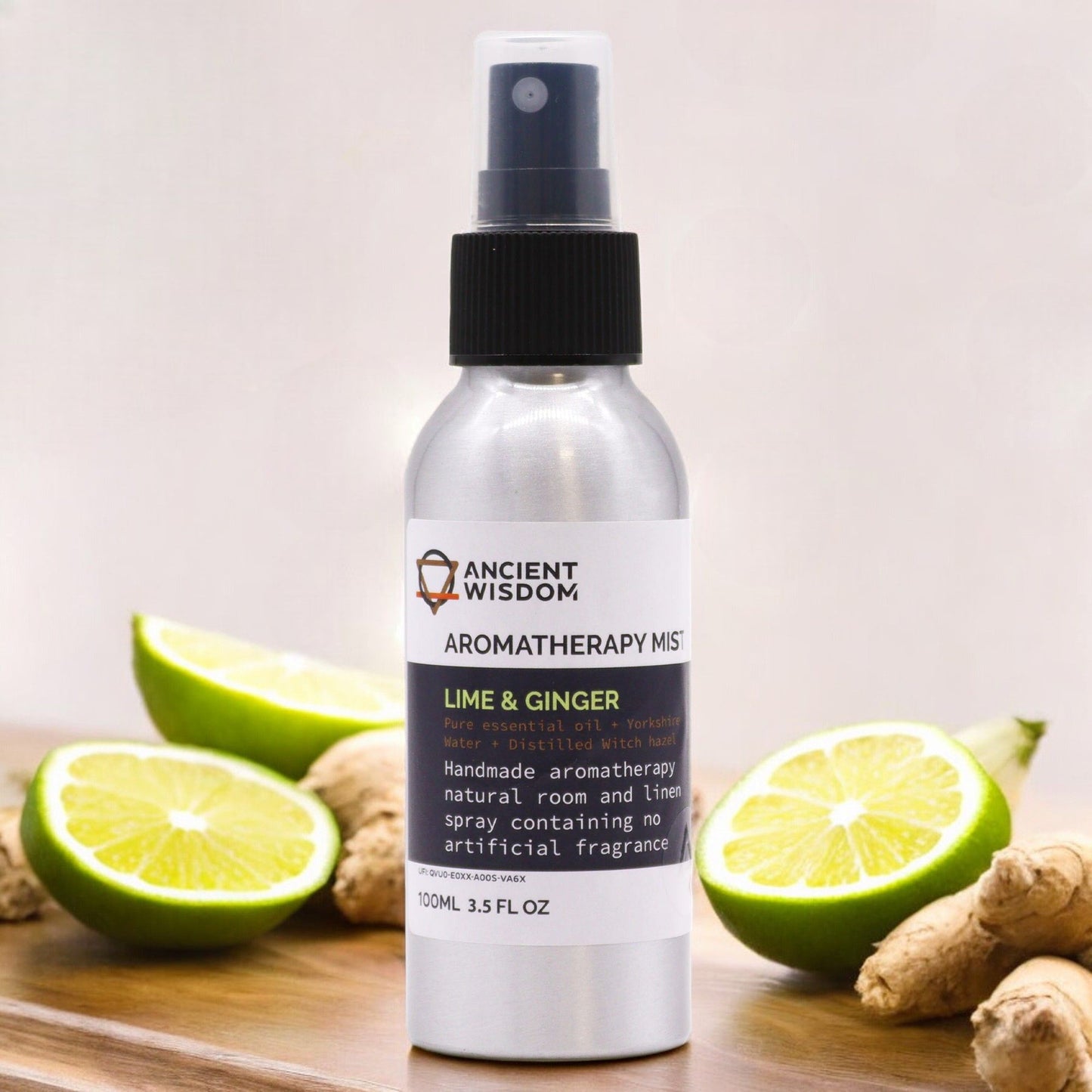 Aromatherapie-Raumspray mit Limette und Ingwer