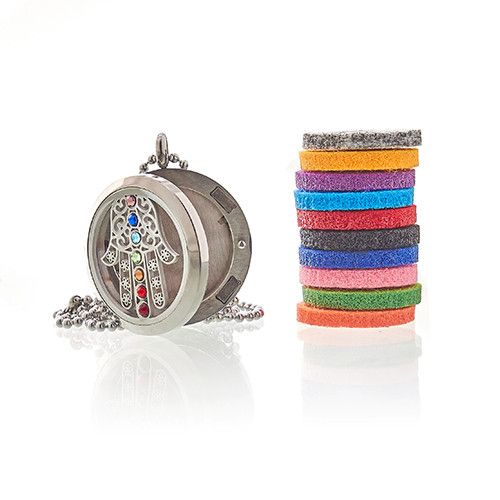 Aromatherapy Diffuser Necklace – Hamsa Chakra Design | 30mm