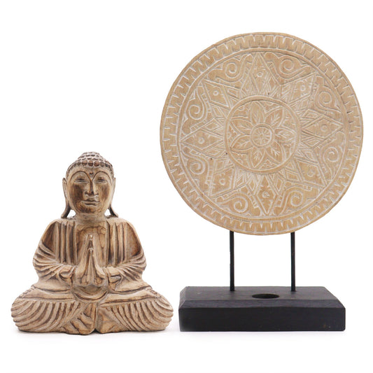 Buddha Feng Shui Set – Handgefertigtes Mandala-Bild aus Bali